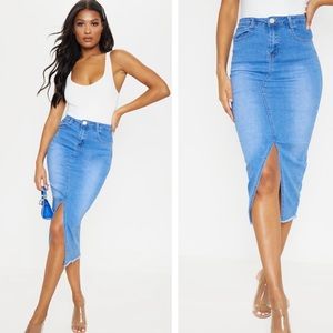 Mid Wash Denim Skirt